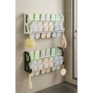 Imagem de Sapateira de Parede Sem Furos para 6 Pares Compacta e Fácil de Instalar Organização Vertical de Calçados Linha Premium M5 Armarinhos (Branco)