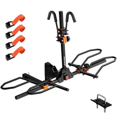 Imagem de Soarify Suporte de bicicleta para carro, suporte de bicicleta para engate para caminhões SUV, trailers, 2 suportes de bicicleta estilo plataforma para carro, receptor de 5 cm