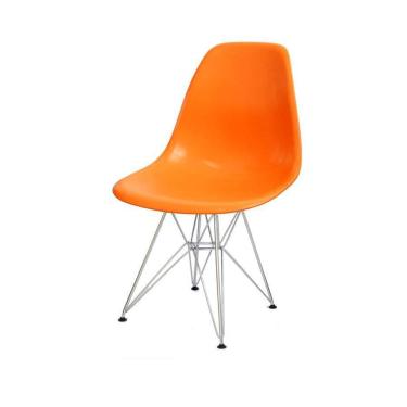 Imagem de Cadeira Boxbit Dkr Eames Base Cromada Laranja