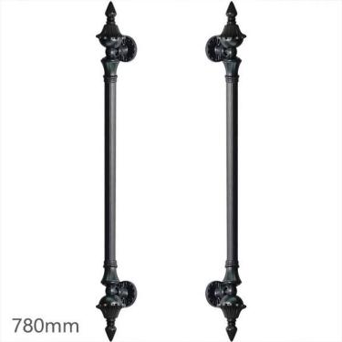 Imagem de Puxador Duplo Classic 780mm Preto Fosco Porta Pivotante