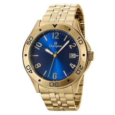 Imagem de Relógio CHAMPION masculino analógico dourado azul CA31195K