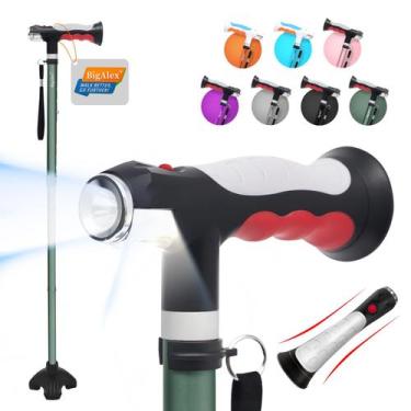 Imagem de Bastão de caminhada dobrável BigAlex com luzes LED para idosos