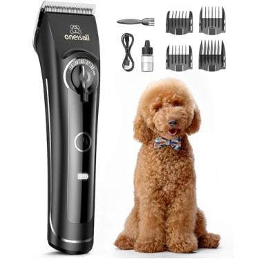 Imagem de oneisall Tosquiadeiras Para Cães Para Tosa De Rabiscos, Poodles, Cabelos Grossos E Cacheados, Kit De Tosa Para Cães De Baixo Ruído E Alta Resistência Com Lâminas De Metal Removíveis