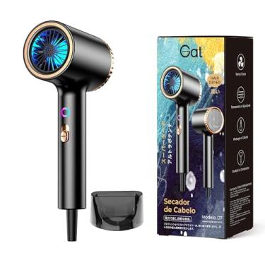 Imagem de Gat Secador de Cabelo Profissional, 2000W, 3 Temperaturas Quente e Frio, Compacto e Portátil, Ideal Para Viagem e Uso Familiar, Anti-Frizz, Secagem Rápida, Design Moderno (Preto, 220V)