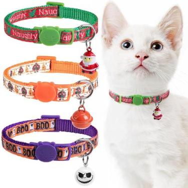 Imagem de Coleira de Natal para gatos DILLYBUD com sinos para gatos 20-30cm