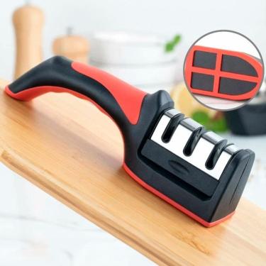 Imagem de Afiador De Facas Amolador 3 Opção Afiar Cozinha Profissional