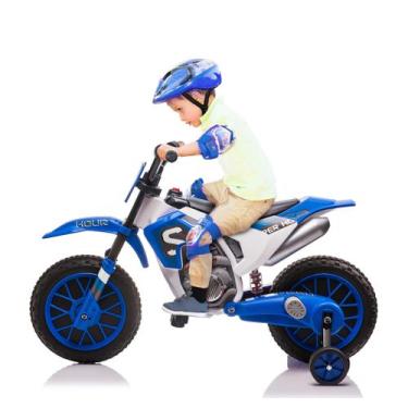 Imagem de Motocicleta elétrica TOBBI Kids Dirt Bike 12V com rodas de treinamento