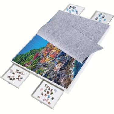 Imagem de Tabuleiro de quebra-cabeça BZSeed 1500 peças com gavetas e tampa 34x26