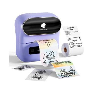 Imagem de Etiquetadora Phomemo M220 Bluetooth Thermal Roxa com 1 rolo