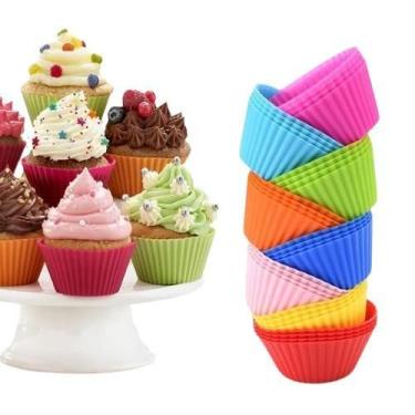 Imagem de Kit 12 Forminhas Cupcake Em Silicone Petit Gateau Empada - udlandia