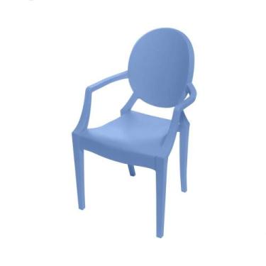 Imagem de Cadeira Infantil com Braço Invisible Louis Ghost Azul Polipropileno - 