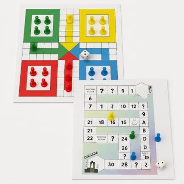 Imagem de Tabuleiro de Ludo Completo com Pinos, Dados e Verso de Jogo Adicional – Diversão para Toda a Família