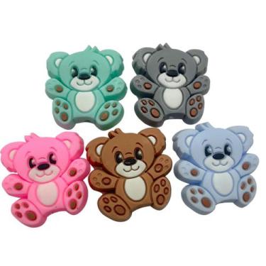 Imagem de aplique entremeio emborrachado urso 30mm para fazer prendedor de chupe