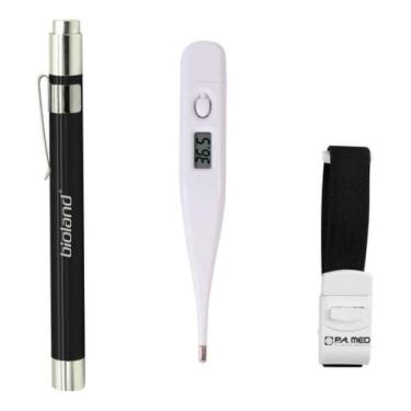 Imagem de Kit De Bolso Acadêmico De Enfermagem Lanterna Clínica Bioland Com Term