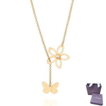 Imagem de Presente Feminino Colar Rommanel Lindo Delicado Banhado Ouro 18k