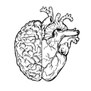 Imagem de Parede de arte anatômica de coração e cérebro - decoração de escritório médico de metal premium - Modelo de coração e arte cerebral presente para médicos, enfermeiros e graduados (12,6 x 11 polegadas)