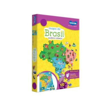 Imagem de Quebra-cabeça 100 Peças História e Geografia - Mapa do Brasil Toyster 