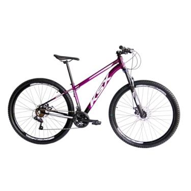 Imagem de Bicicleta Bike Aro 29 MTB Alumínio KSX SD7 21V Marchas Index Cabeamneto Interno Unissex (PRETA C/VIOLETA (ADS BRANCO), 21)