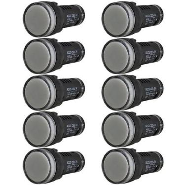 Imagem de Kit 10 sinaleiro led ad22-22mm 220v branco stark