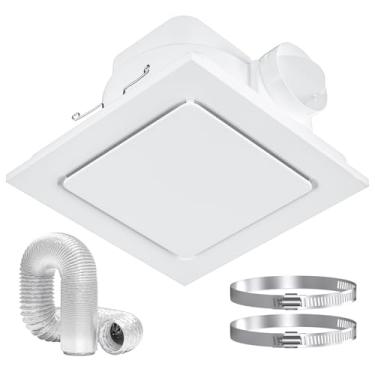 Imagem de Hon&Guan Exaustor de banheiro, ventilador de ventilação de banheiro quadrado silencioso 111 CFM, 1.0 sones, ventilador de teto de teto, ventilador de teto de banho, exaustor para casa de banho hotel