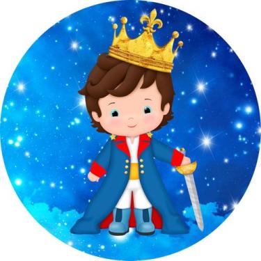 Imagem de Painel de Tecido Sublimado Redondo Pequeno Príncipe Moreno Chuva de Es