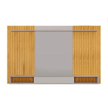 Imagem de Painel Home P/ Tv Até 70 Pol Leo C/ Nicho 215x136cm Freijo/off White - Dj Móveis