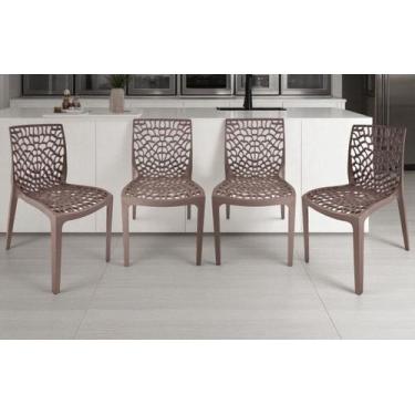 Imagem de Kit 4 Cadeira Gruvyer Fendi Sala de jantar Restaurantes - ECOMHOME