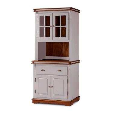 Imagem de Cristaleira Arca e Oratório 4 Portas 1 Gaveta Manchester 2002 Linz Móveis - Off White/Imbuia