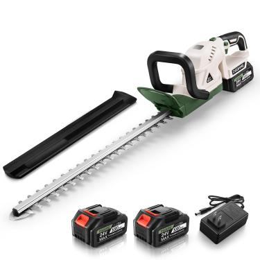 Imagem de DGQHME Aparador de Cerca Viva Sem Fio, Aparador de Arbustos de 24 V, Cortador de Grama para Cerca Viva Portátil, Aparador de Arbustos de Grama, Aparador Leve E Compacto com 2 Baterias Recarregáveis(Cl