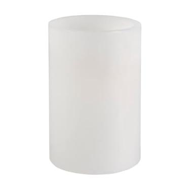 Imagem de Mikasa Vela LED sem chama de cera real operada por bateria, 10 x 15 cm, branca, topo plano