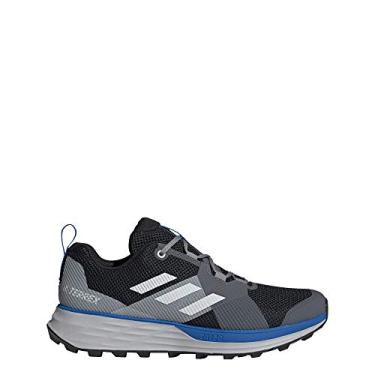 Imagem de Tênis de corrida masculino Adidas Terrex Two Trail, Core Black / Grey One / Glow Blue, 8