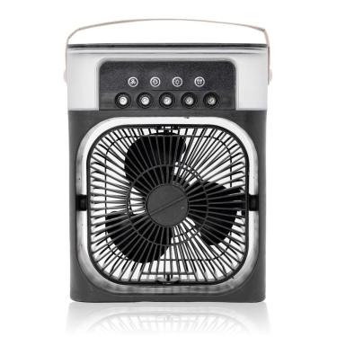 Imagem de Ventilador Portátil Iluminação Umidificador Climatizador Usb De Mesa Preto