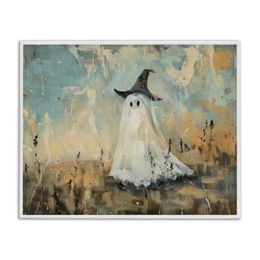Imagem de Stupell Industries Halloween Witch Hat Ghostie White Framed Giclee Art, design by Creative Studio, 24 x 30