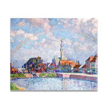 Imagem de Rainbow Over VeereThéo van Rysselberghe: Impressão em tela neoimpressionista belga chave 50 x 60 cm sem moldura