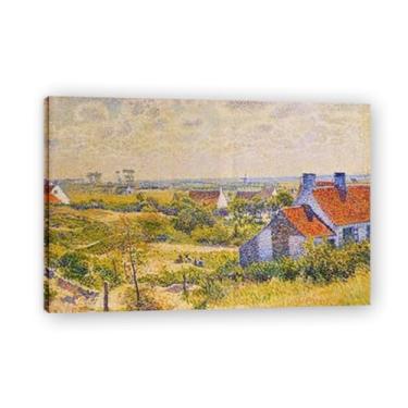 Imagem de Paisagem de verão do mouroThéo van Rysselberghe: Impressão em tela neoimpressionista belga chave 19,78 x 75 cm emoldurada