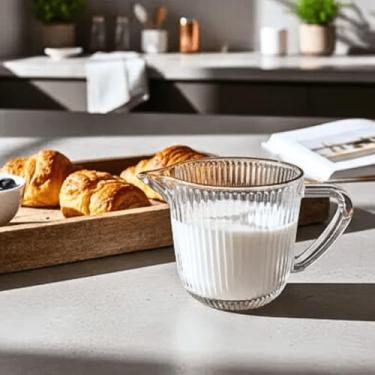 Imagem de Jarra Cremeira Vidro Canelado Borda Dourada 230ml Graffiato