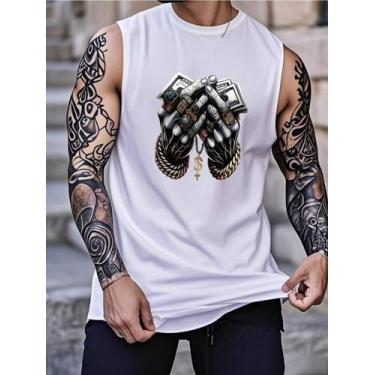 Imagem de Regata Masculina Camiseta Sem Manga Leve Verão Praia Esporte - crushed