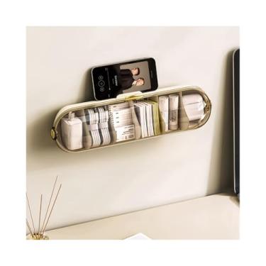 Imagem de Caixa organizadora de cabos montada na parede com tampa magnética, organizador de carregador e caixa de armazenamento de cabos com suporte de telefone e abraçadeiras, organizador de armário para