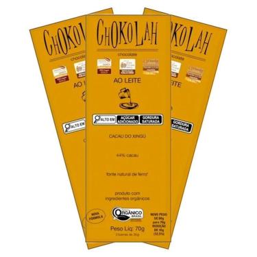 Imagem de Kit 3X: Chocolate Ao Leite 44% Cacau Açúcar Demerara