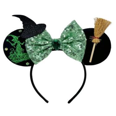 Imagem de Bandana Mouse Ears Evil Witch com mini vassoura mágica e chapéu - QHQ-