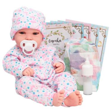 Imagem de Bebê Reborn Boneca Realista 100% Silicone Carequinha + Itens - Cegonha