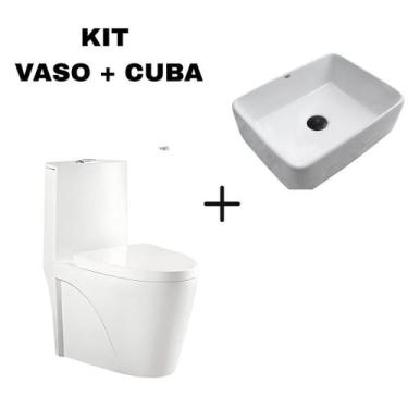 Imagem de Kit Banheiro Vaso Monobloco Confort Plus + Cuba 48x38 - Smart Norte
