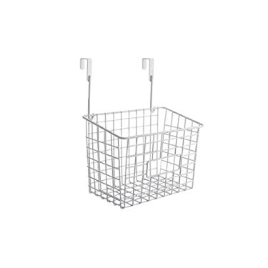 Imagem de FKJLUN Suporte para secador de cabelo de banheiro, suporte de parede para secador de cabelo, suporte para secador de cabelo sobre a porta, prateleira de malha versátil de ferro forjado para secador de