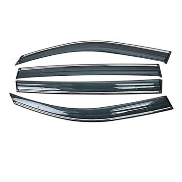 Imagem de GRJQRKHZ Defletor de janela lateral de carro para A&UDI Q7 4M 4MB 2015-2019 Weathershied viseira de porta vento sol proteção chuva janela lateral defletores de vento