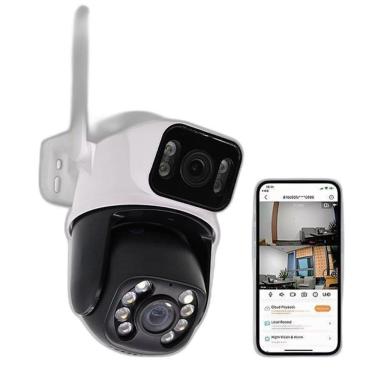 Imagem de Câmera Wi-Fi Ip De Segurança 2 Em 1 Fixa E Movel Com Áudio