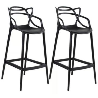 Imagem de Conjunto c/2 banquetas médias Masters Allegra - 66 cm - Preto