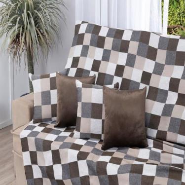 Imagem de Xale Manta Jacquard Decorativo Protetor Para Sofá E Cama 1,35m Tecido 