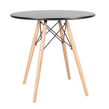 Imagem de Mesa de Jantar Redonda Eames Eiffel - Wood - Tampo de MDF - 80cm - Preto