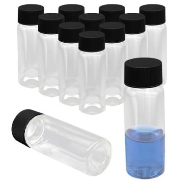 Imagem de Auvotuis Frasco pequeno de amostra líquida de 30 ml, 12 frascos de vidro transparente com tampas de rosca e tampas de plástico para óleo essencial, amostras de amostras