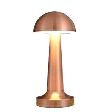 Imagem de Luminaria Abajur De Mesa Cogumelo Candeeiro Dourado 3 Tons De Luz Bateria Recarregavel USB Abajur Sem Fio Ideal Quarto Familia Lampada Quarto(Rose)